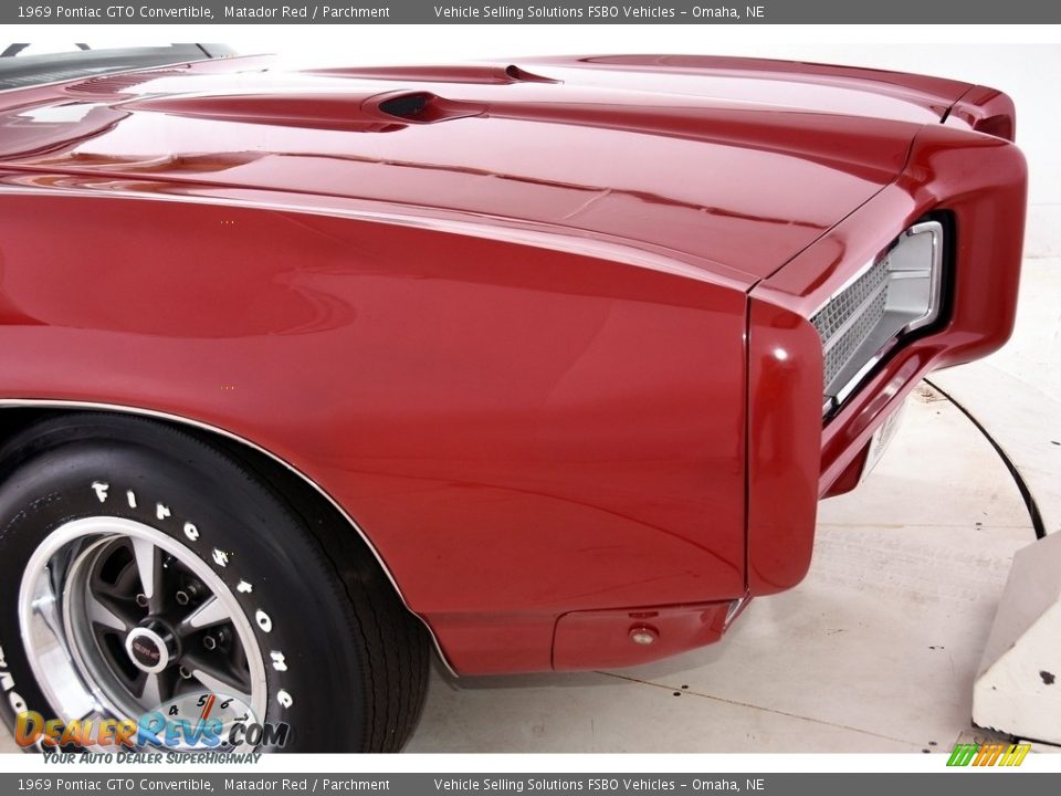 1969 Pontiac GTO Convertible Matador Red / Parchment Photo #28