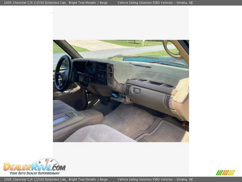 1995 Chevrolet C/K C1500 Extended Cab Bright Teal Metallic / Beige Photo #8