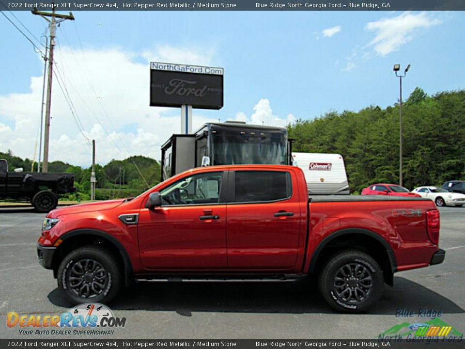 2022 Ford Ranger XLT SuperCrew 4x4 Hot Pepper Red Metallic / Medium Stone Photo #2