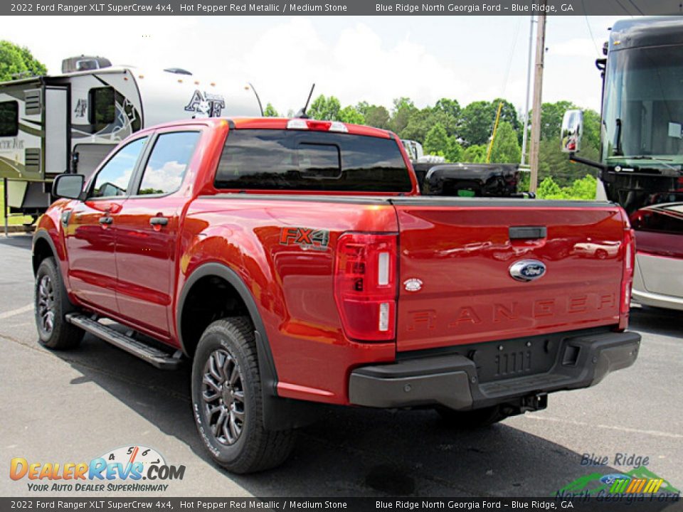 2022 Ford Ranger XLT SuperCrew 4x4 Hot Pepper Red Metallic / Medium Stone Photo #3