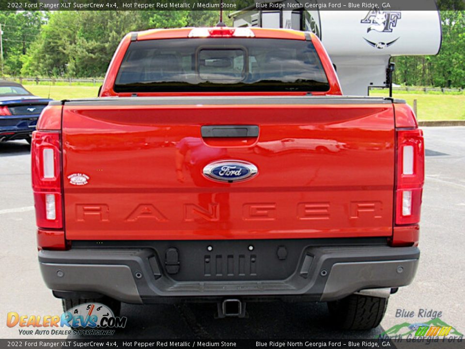 2022 Ford Ranger XLT SuperCrew 4x4 Hot Pepper Red Metallic / Medium Stone Photo #4