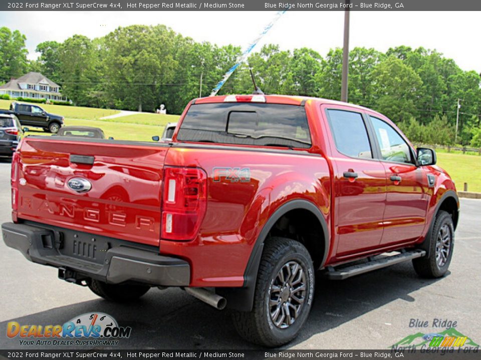 2022 Ford Ranger XLT SuperCrew 4x4 Hot Pepper Red Metallic / Medium Stone Photo #5