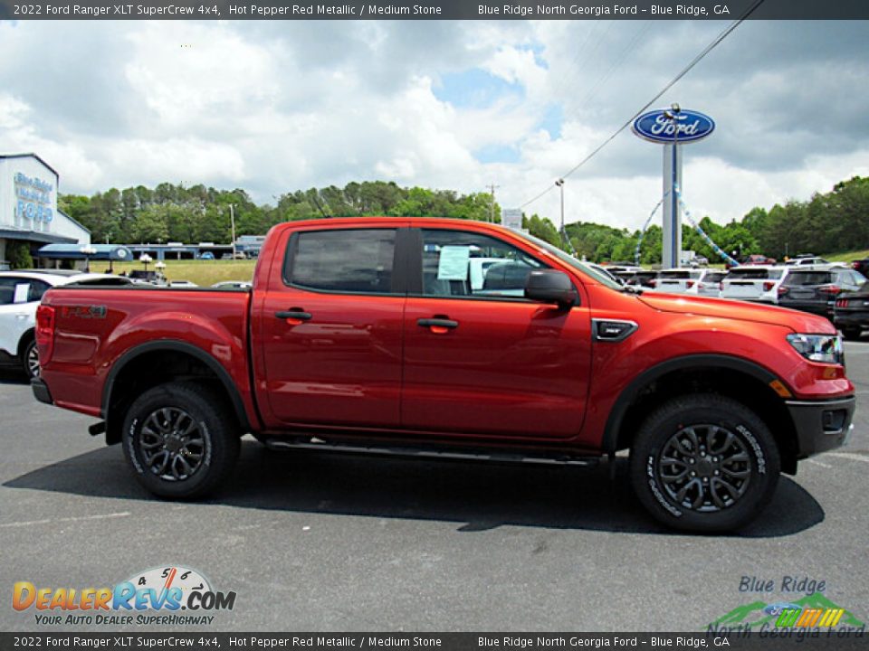 2022 Ford Ranger XLT SuperCrew 4x4 Hot Pepper Red Metallic / Medium Stone Photo #6