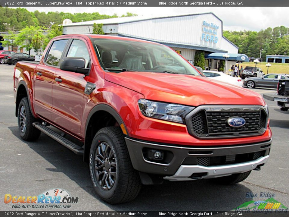 2022 Ford Ranger XLT SuperCrew 4x4 Hot Pepper Red Metallic / Medium Stone Photo #7