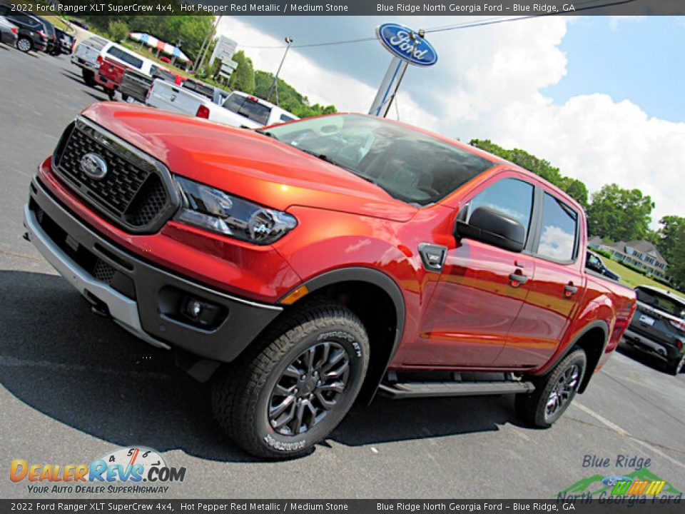 2022 Ford Ranger XLT SuperCrew 4x4 Hot Pepper Red Metallic / Medium Stone Photo #24