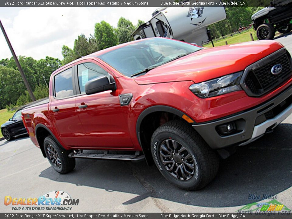 2022 Ford Ranger XLT SuperCrew 4x4 Hot Pepper Red Metallic / Medium Stone Photo #25