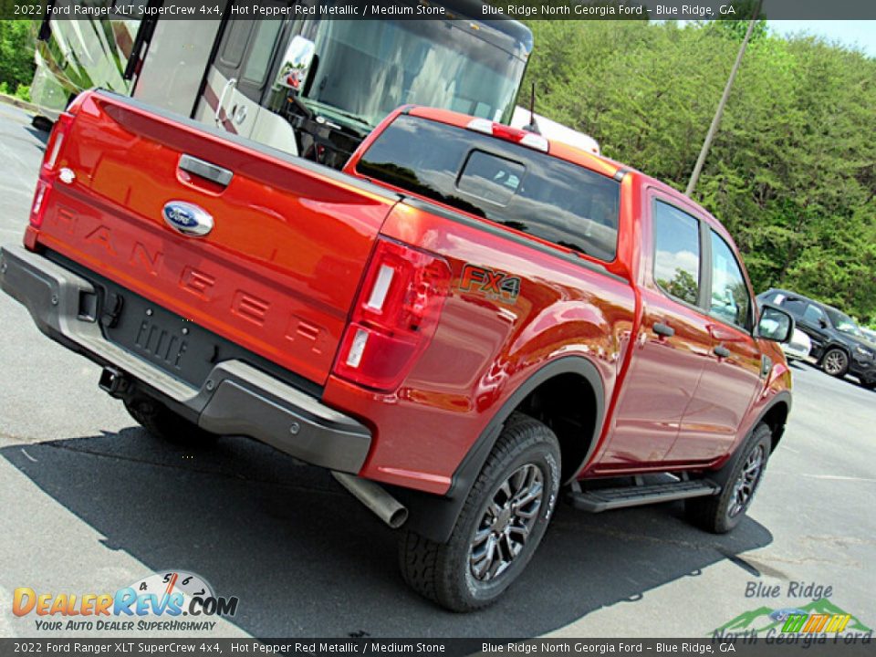 2022 Ford Ranger XLT SuperCrew 4x4 Hot Pepper Red Metallic / Medium Stone Photo #26
