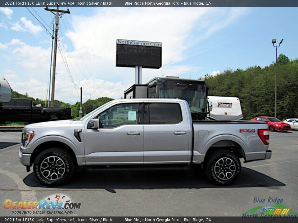 2021 Ford F150 Lariat SuperCrew 4x4 Iconic Silver / Black Photo #2