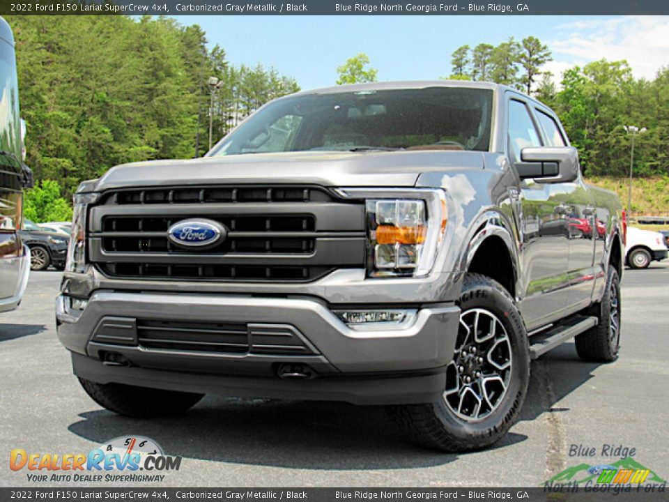 2022 Ford F150 Lariat SuperCrew 4x4 Carbonized Gray Metallic / Black Photo #1