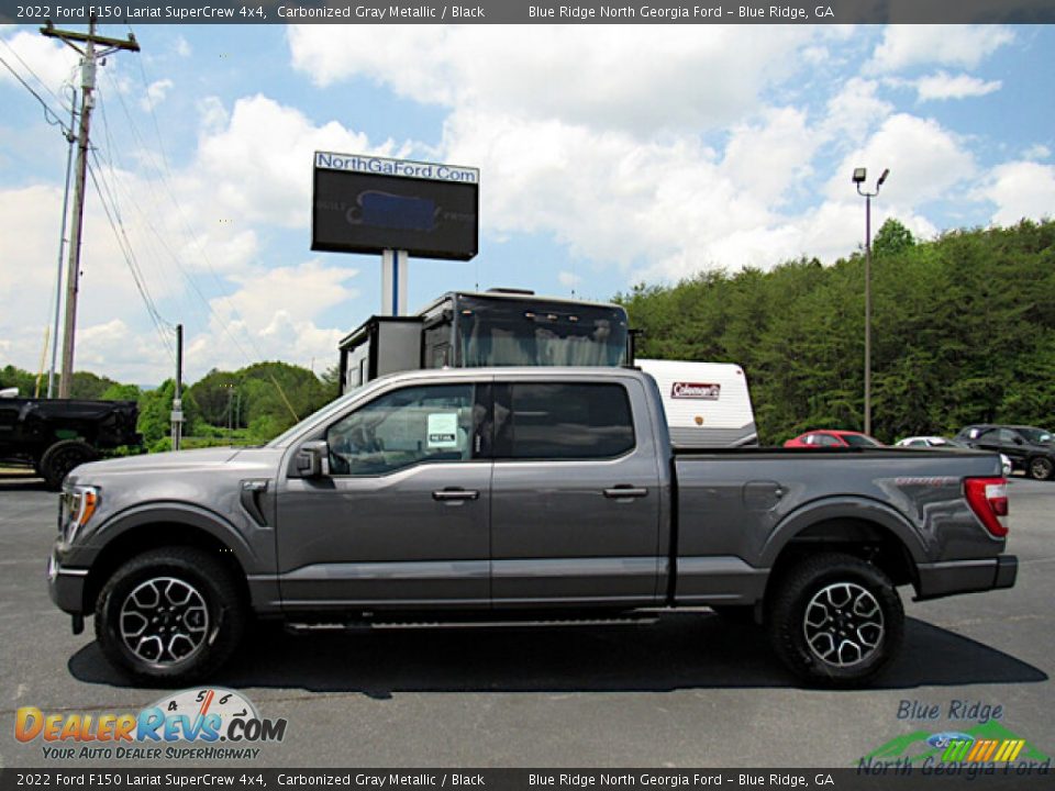 2022 Ford F150 Lariat SuperCrew 4x4 Carbonized Gray Metallic / Black Photo #2