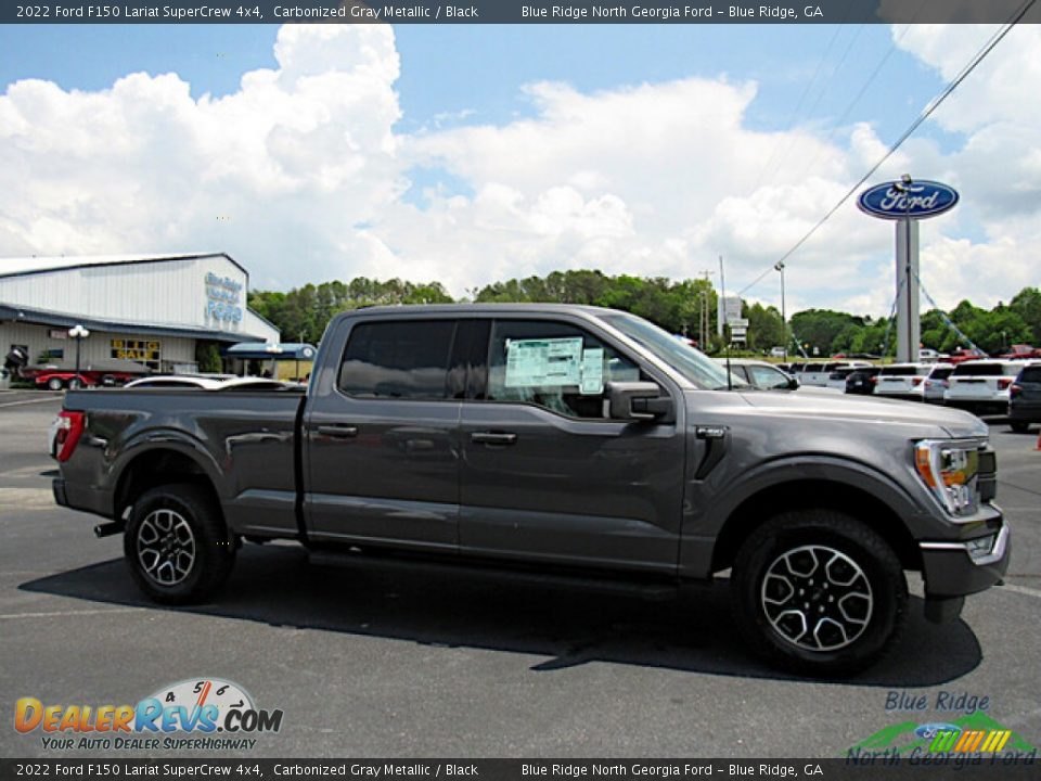 2022 Ford F150 Lariat SuperCrew 4x4 Carbonized Gray Metallic / Black Photo #6