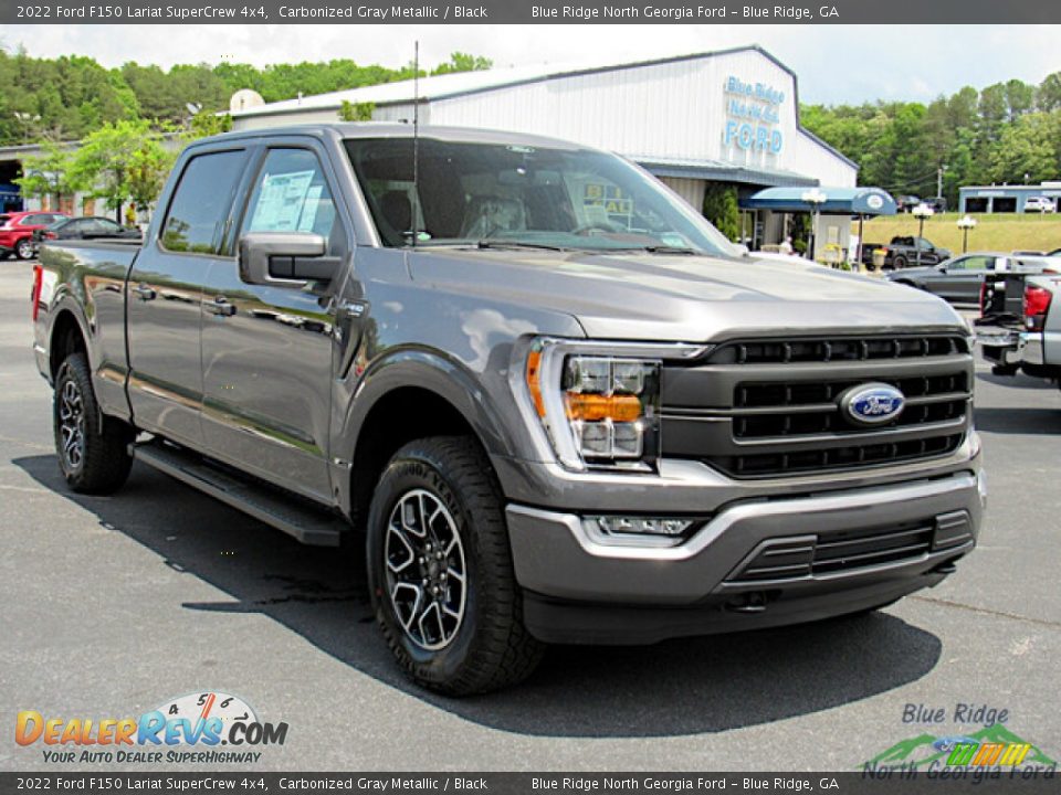 2022 Ford F150 Lariat SuperCrew 4x4 Carbonized Gray Metallic / Black Photo #7