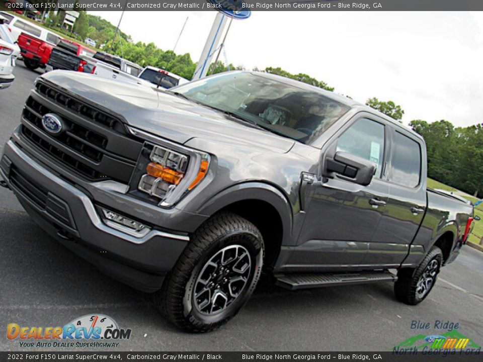 2022 Ford F150 Lariat SuperCrew 4x4 Carbonized Gray Metallic / Black Photo #26