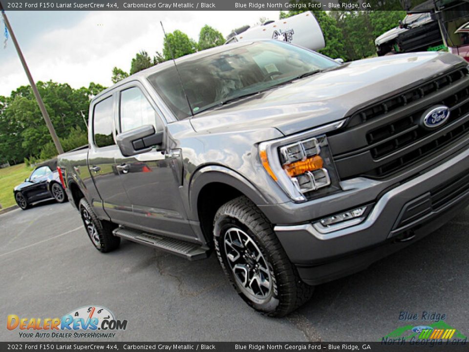 2022 Ford F150 Lariat SuperCrew 4x4 Carbonized Gray Metallic / Black Photo #27