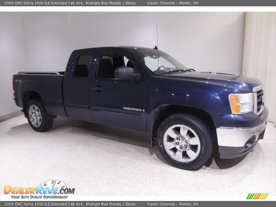 Midnight Blue Metallic 2009 GMC Sierra 1500 SLE Extended Cab 4x4 Photo #1