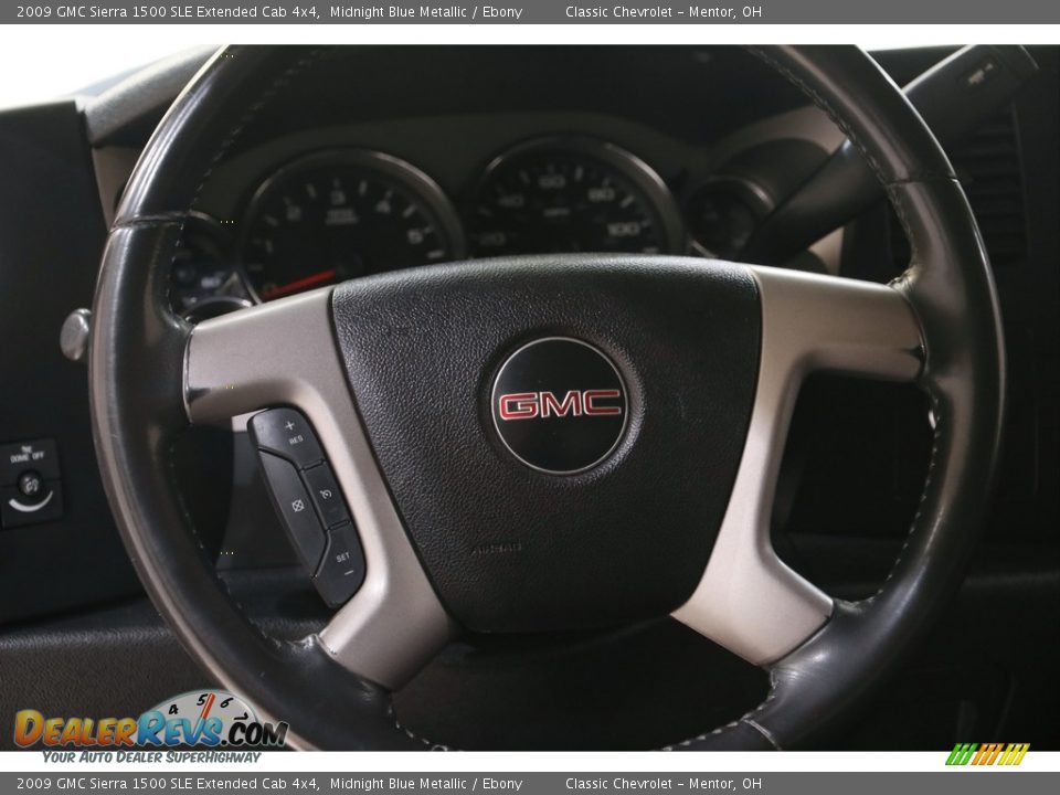2009 GMC Sierra 1500 SLE Extended Cab 4x4 Steering Wheel Photo #7