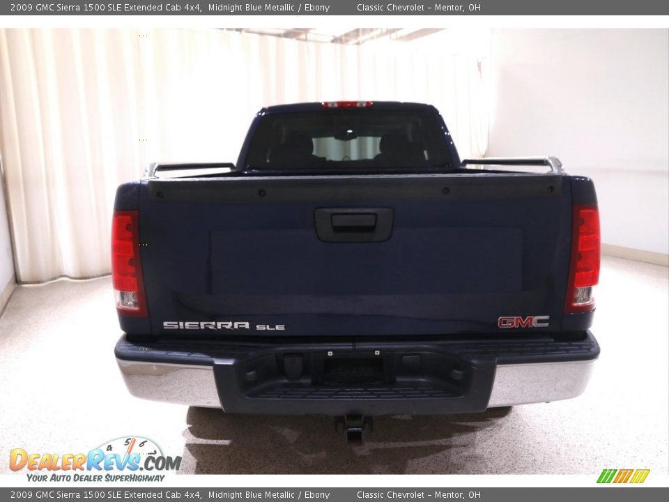 2009 GMC Sierra 1500 SLE Extended Cab 4x4 Midnight Blue Metallic / Ebony Photo #14