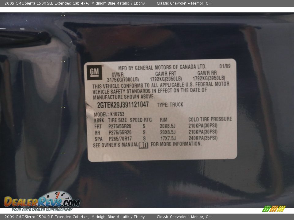 2009 GMC Sierra 1500 SLE Extended Cab 4x4 Midnight Blue Metallic / Ebony Photo #17