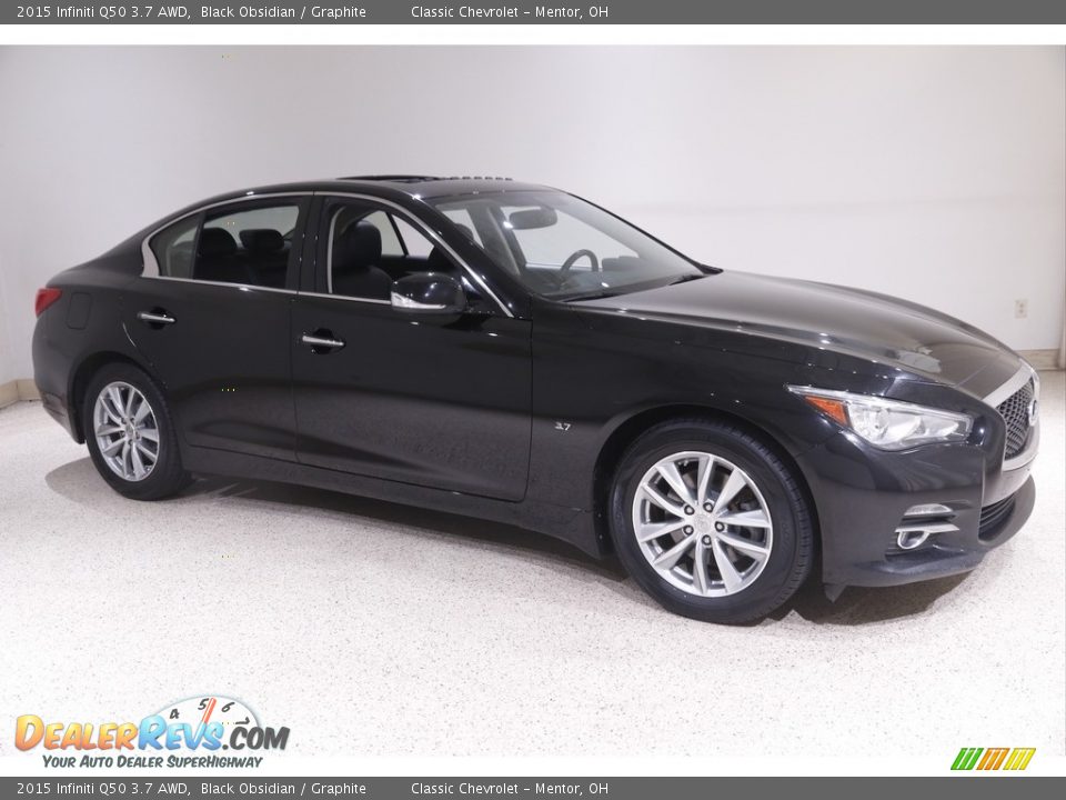 2015 Infiniti Q50 3.7 AWD Black Obsidian / Graphite Photo #1