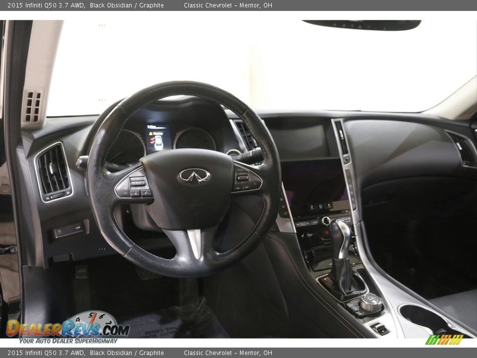 2015 Infiniti Q50 3.7 AWD Black Obsidian / Graphite Photo #6