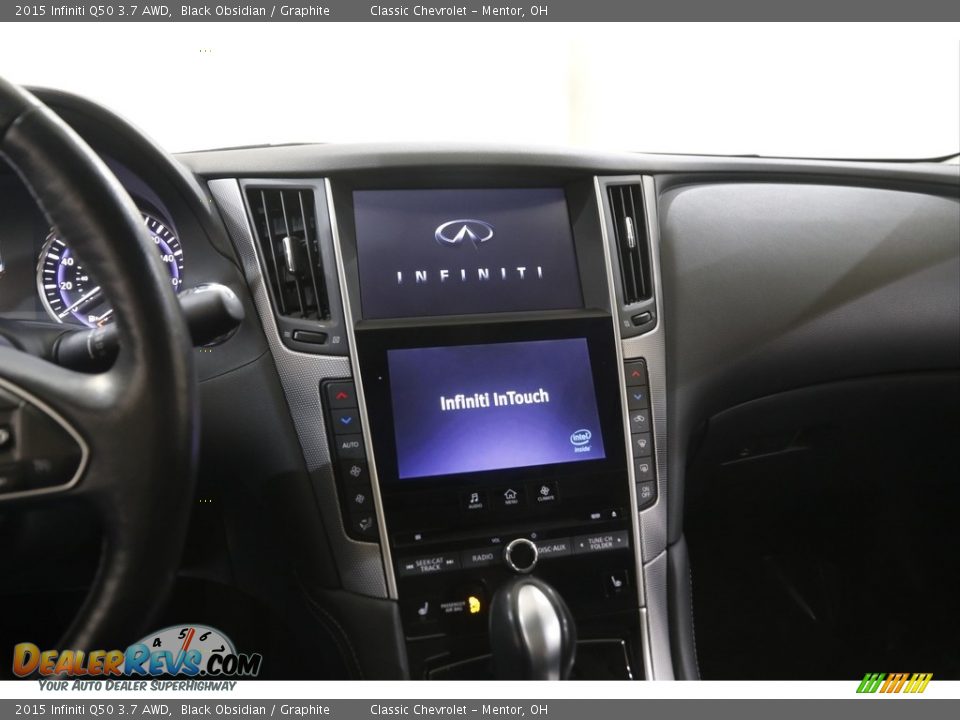 2015 Infiniti Q50 3.7 AWD Black Obsidian / Graphite Photo #9