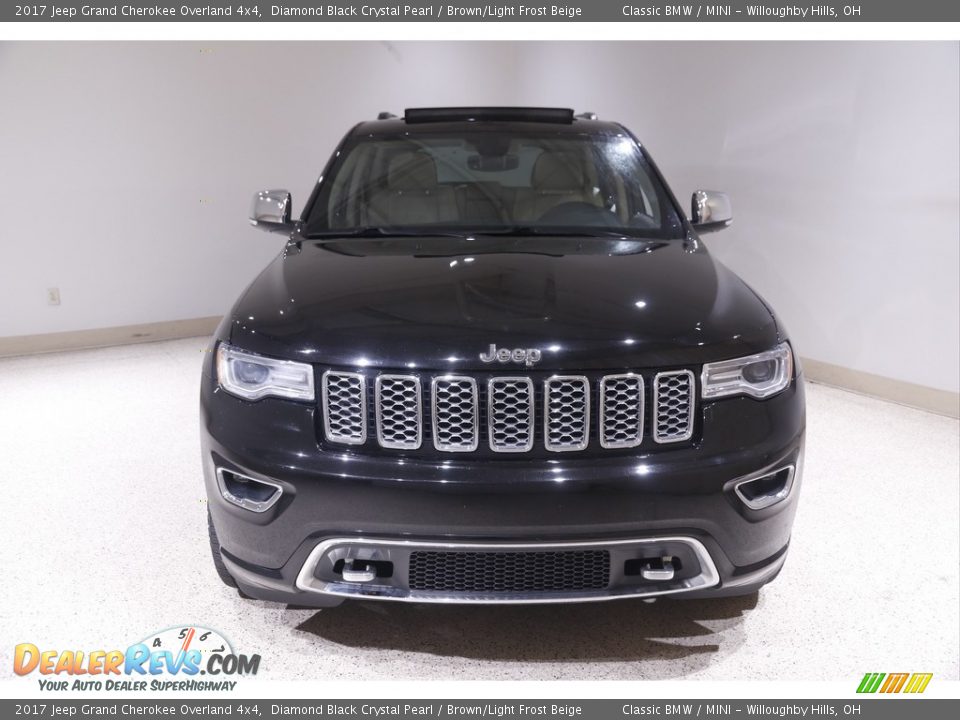 2017 Jeep Grand Cherokee Overland 4x4 Diamond Black Crystal Pearl / Brown/Light Frost Beige Photo #2