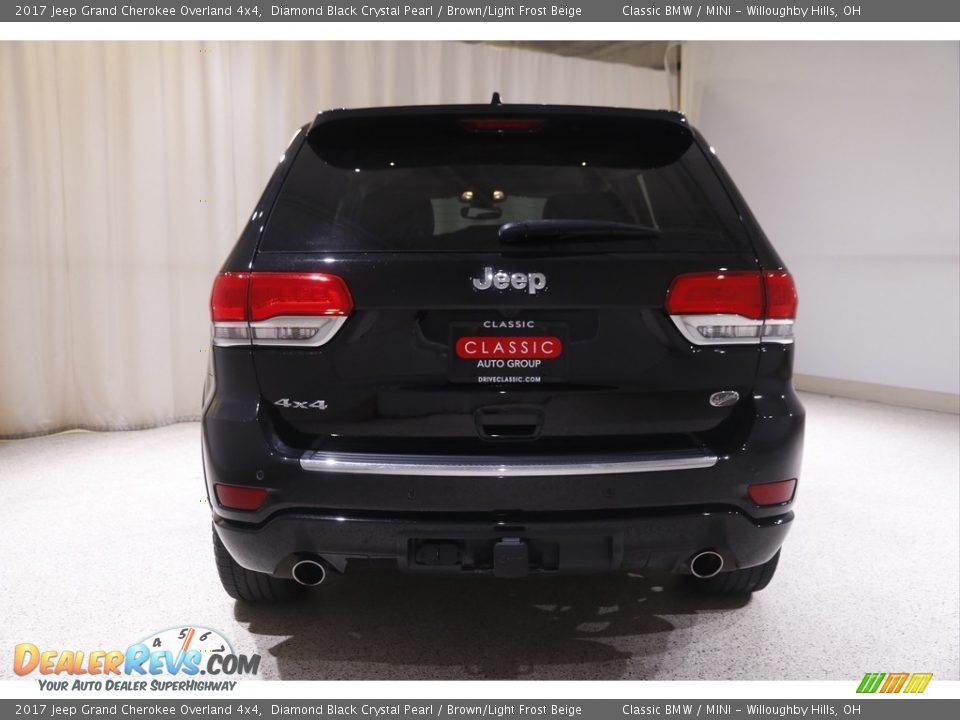 2017 Jeep Grand Cherokee Overland 4x4 Diamond Black Crystal Pearl / Brown/Light Frost Beige Photo #22