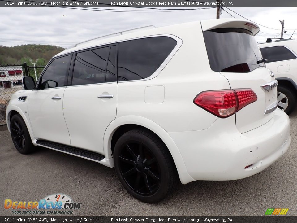 2014 Infiniti QX80 AWD Moonlight White / Graphite Photo #2