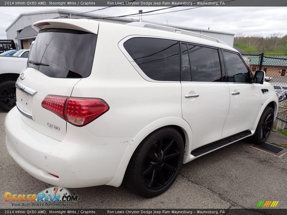 2014 Infiniti QX80 AWD Moonlight White / Graphite Photo #3