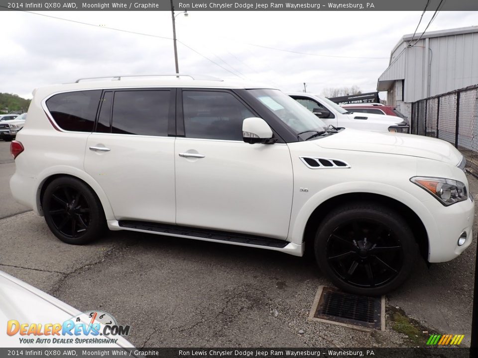 2014 Infiniti QX80 AWD Moonlight White / Graphite Photo #4