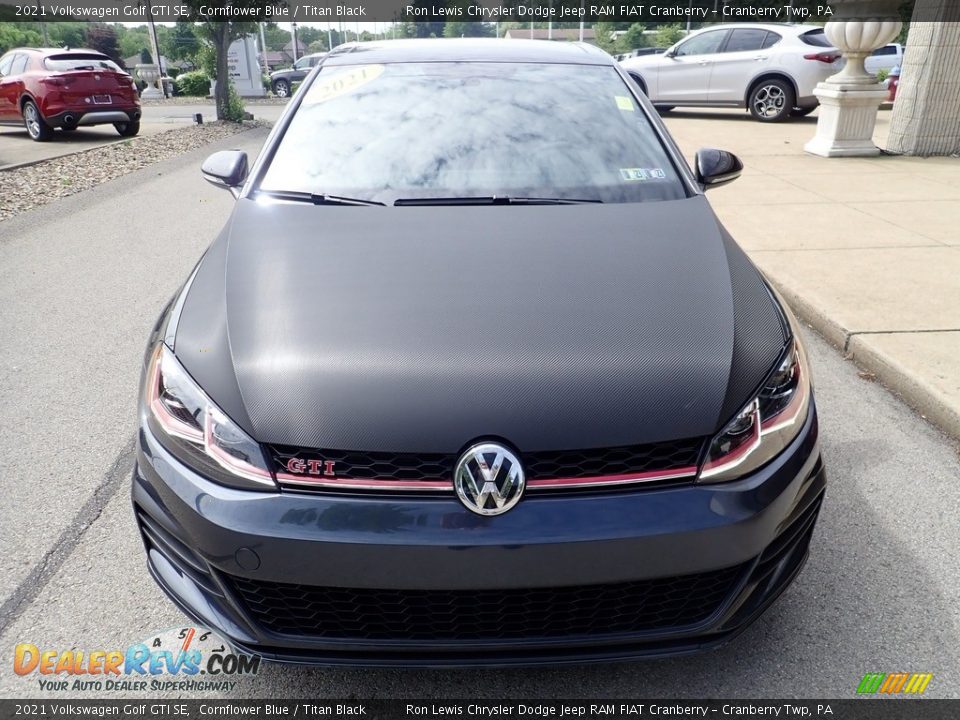 2021 Volkswagen Golf GTI SE Cornflower Blue / Titan Black Photo #7