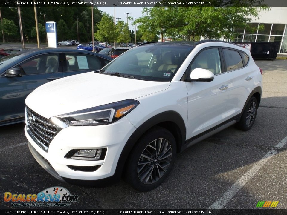 2021 Hyundai Tucson Ulitimate AWD Winter White / Beige Photo #1