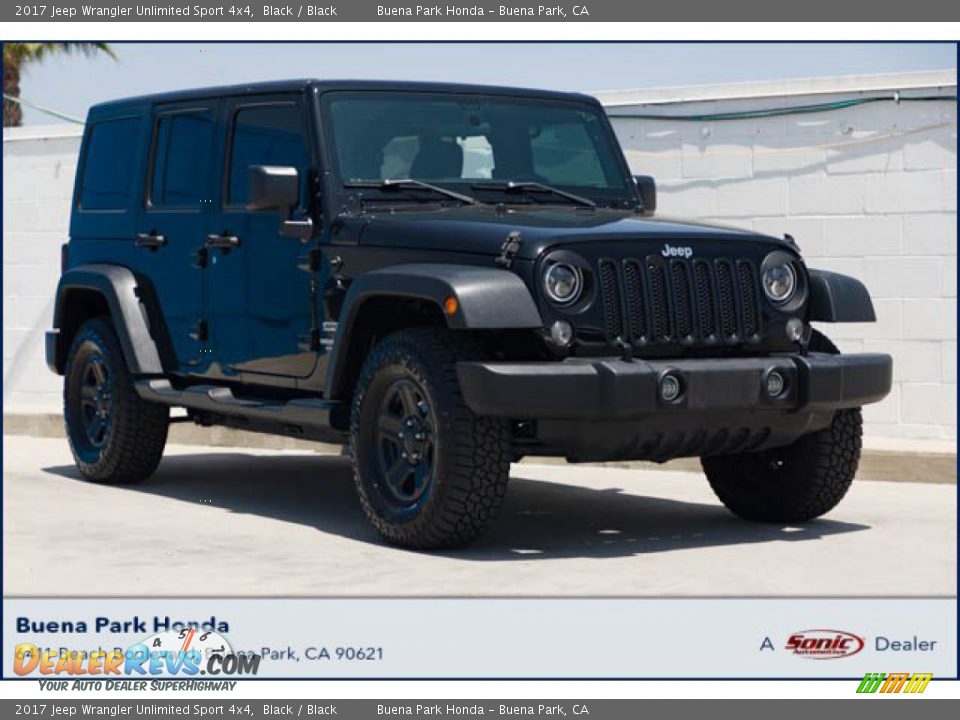 2017 Jeep Wrangler Unlimited Sport 4x4 Black / Black Photo #1