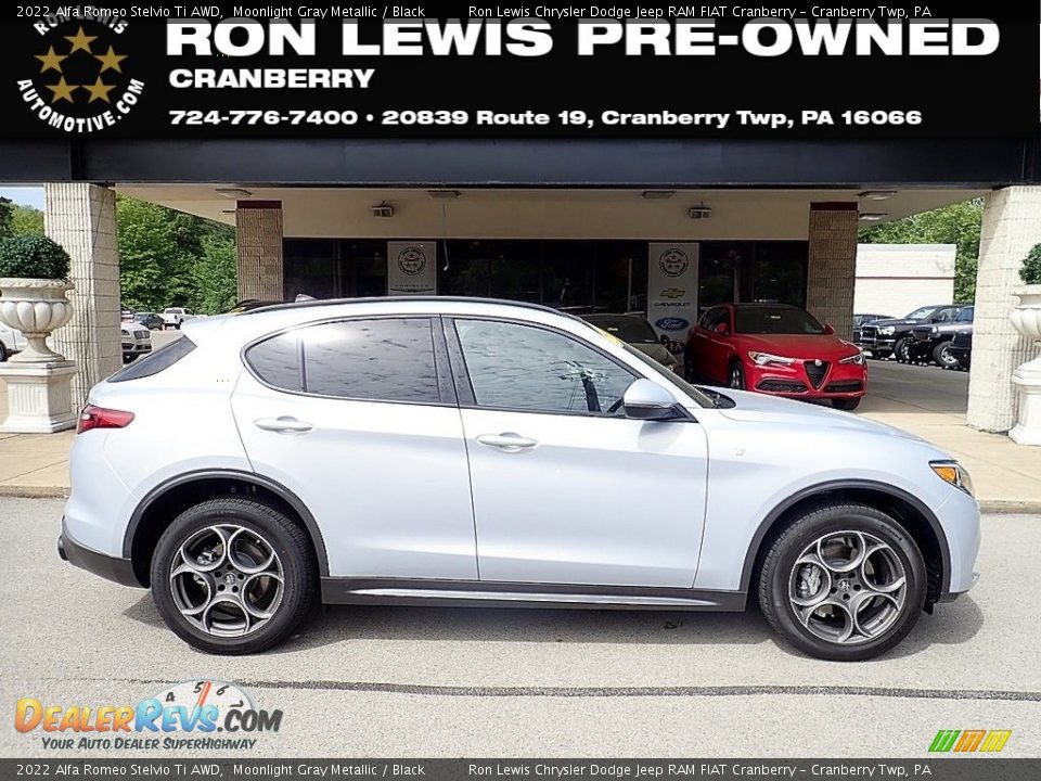 2022 Alfa Romeo Stelvio Ti AWD Moonlight Gray Metallic / Black Photo #1