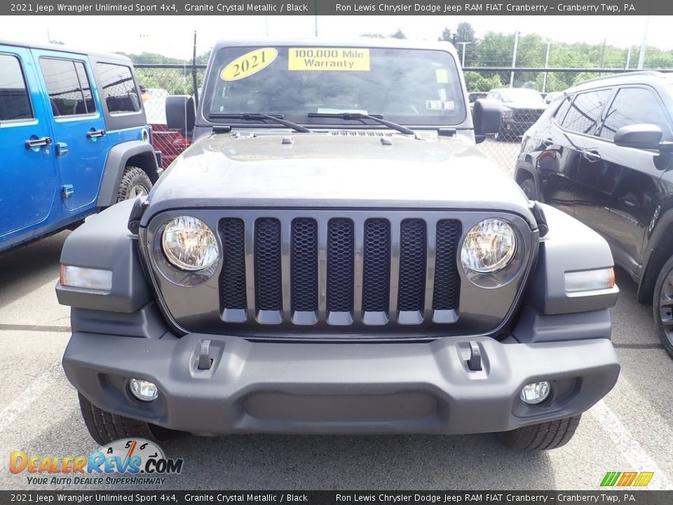 2021 Jeep Wrangler Unlimited Sport 4x4 Granite Crystal Metallic / Black Photo #3