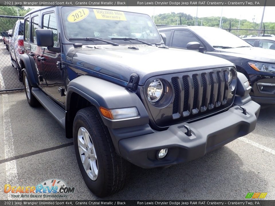 2021 Jeep Wrangler Unlimited Sport 4x4 Granite Crystal Metallic / Black Photo #4