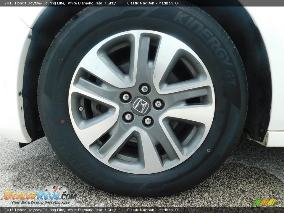 2015 Honda Odyssey Touring Elite White Diamond Pearl / Gray Photo #4
