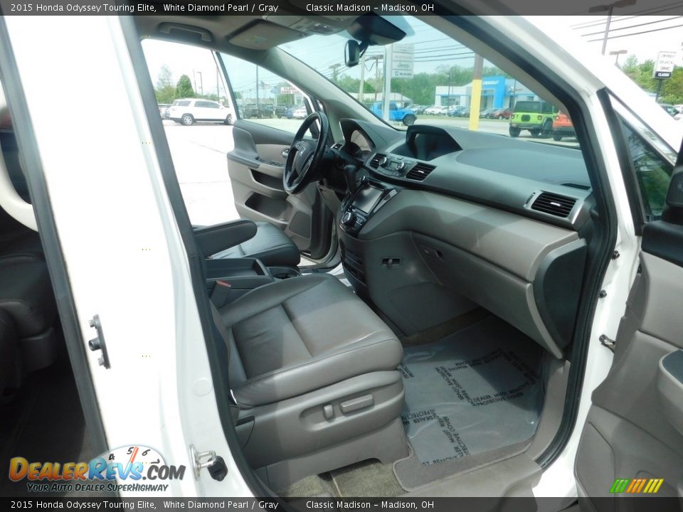 2015 Honda Odyssey Touring Elite White Diamond Pearl / Gray Photo #6