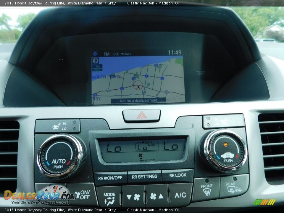 2015 Honda Odyssey Touring Elite White Diamond Pearl / Gray Photo #11