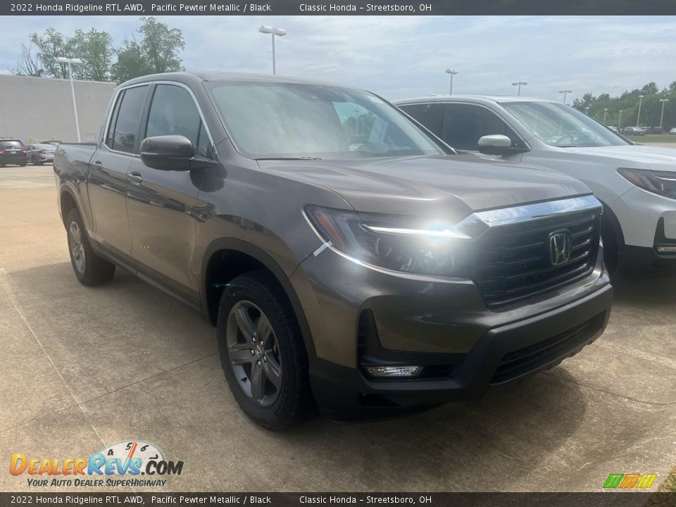 2022 Honda Ridgeline RTL AWD Pacific Pewter Metallic / Black Photo #3