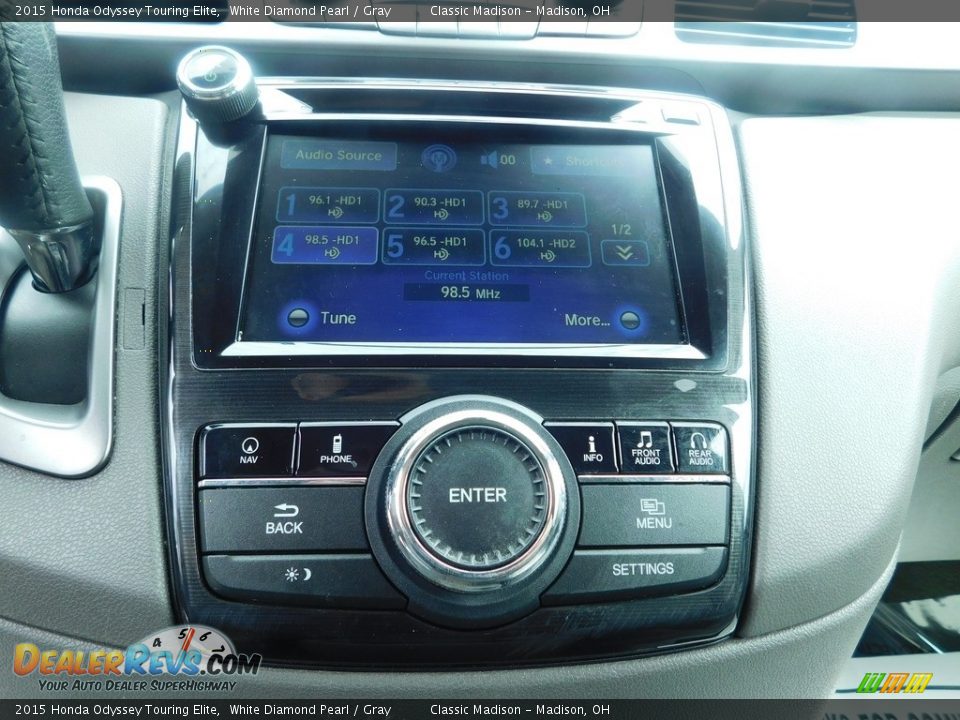 2015 Honda Odyssey Touring Elite White Diamond Pearl / Gray Photo #12