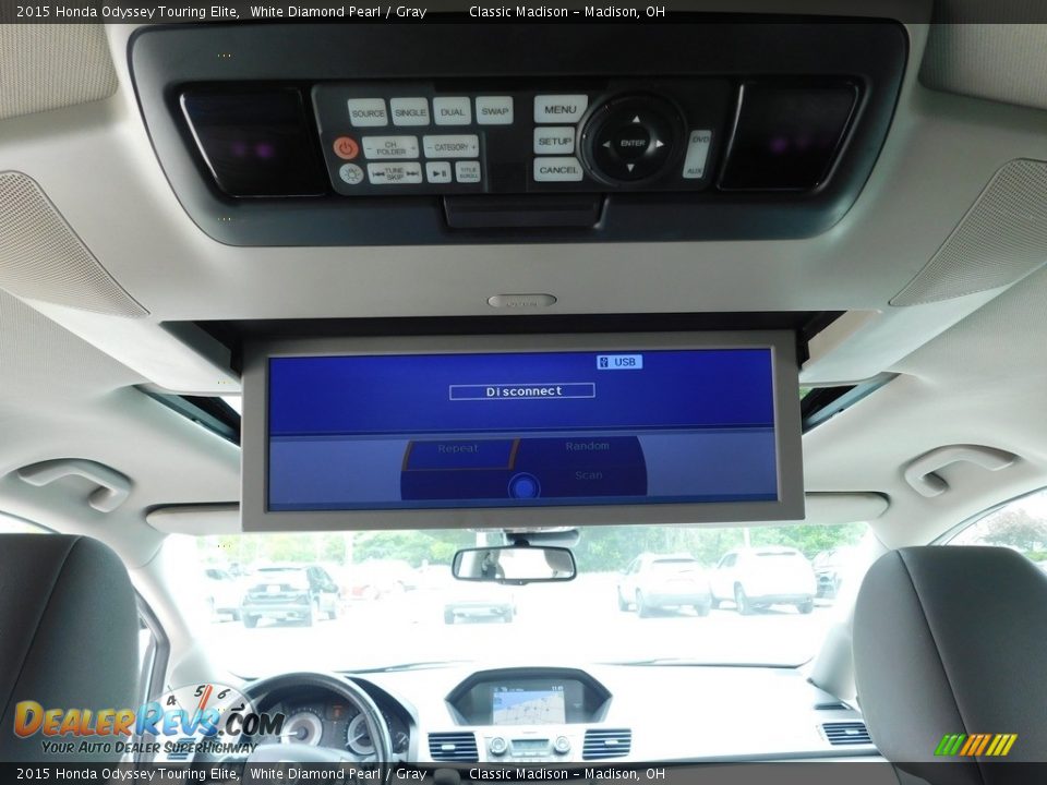 2015 Honda Odyssey Touring Elite White Diamond Pearl / Gray Photo #13