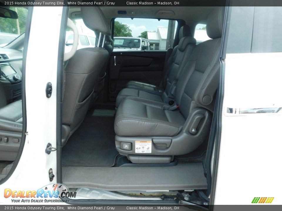 2015 Honda Odyssey Touring Elite White Diamond Pearl / Gray Photo #14