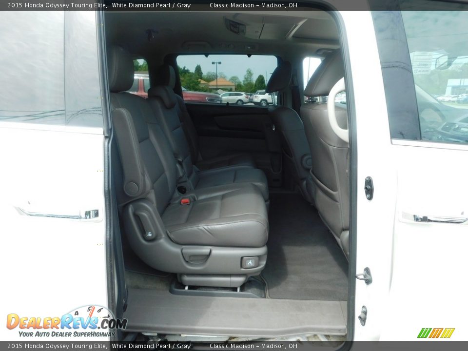 2015 Honda Odyssey Touring Elite White Diamond Pearl / Gray Photo #15