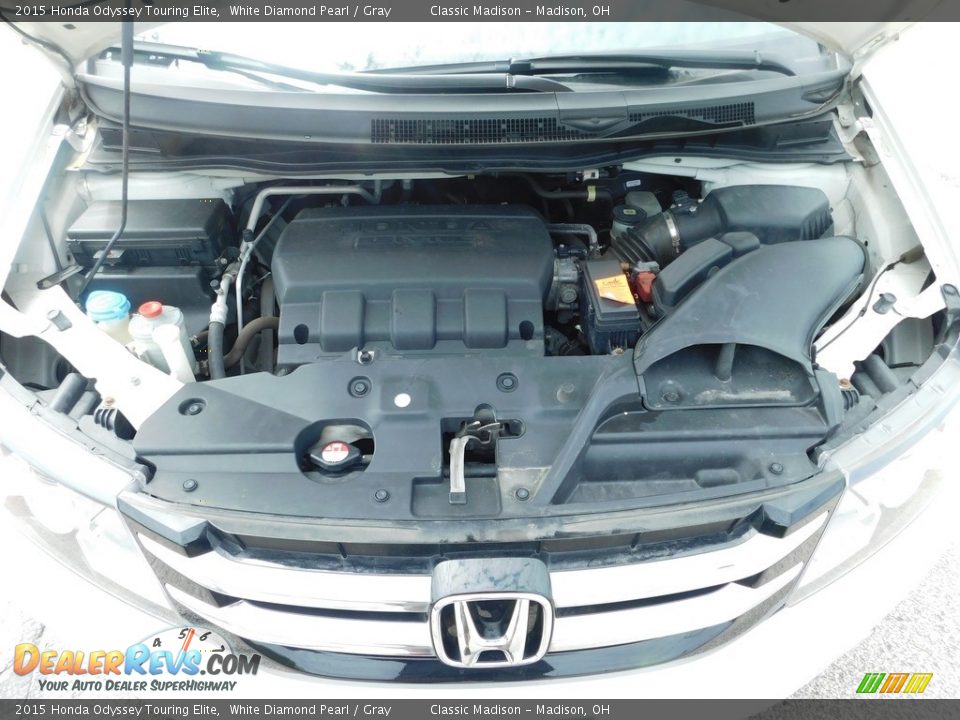 2015 Honda Odyssey Touring Elite White Diamond Pearl / Gray Photo #20