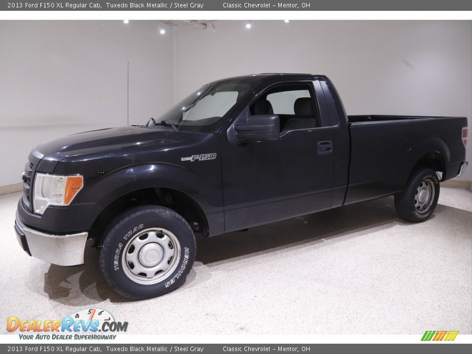 2013 Ford F150 XL Regular Cab Tuxedo Black Metallic / Steel Gray Photo #3