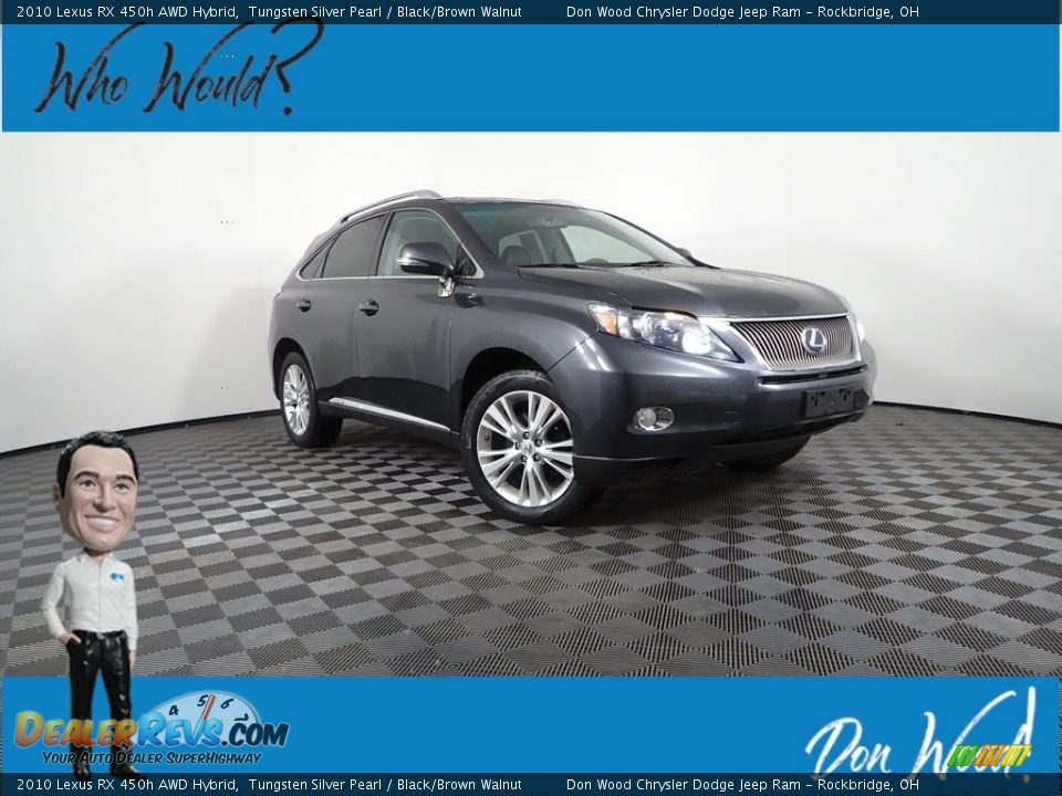 2010 Lexus RX 450h AWD Hybrid Tungsten Silver Pearl / Black/Brown Walnut Photo #1