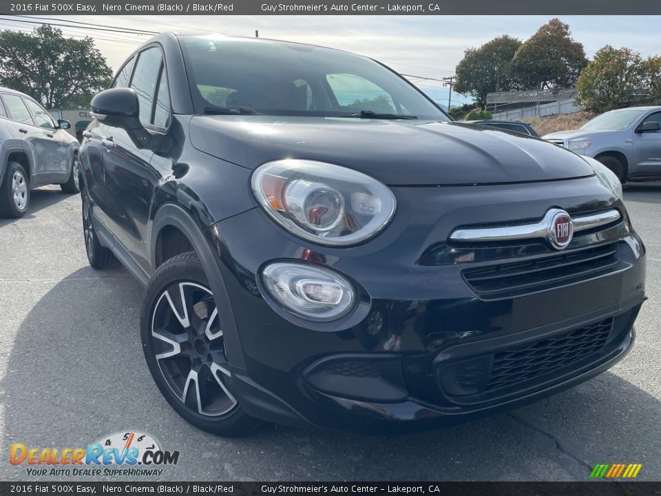 2016 Fiat 500X Easy Nero Cinema (Black) / Black/Red Photo #1