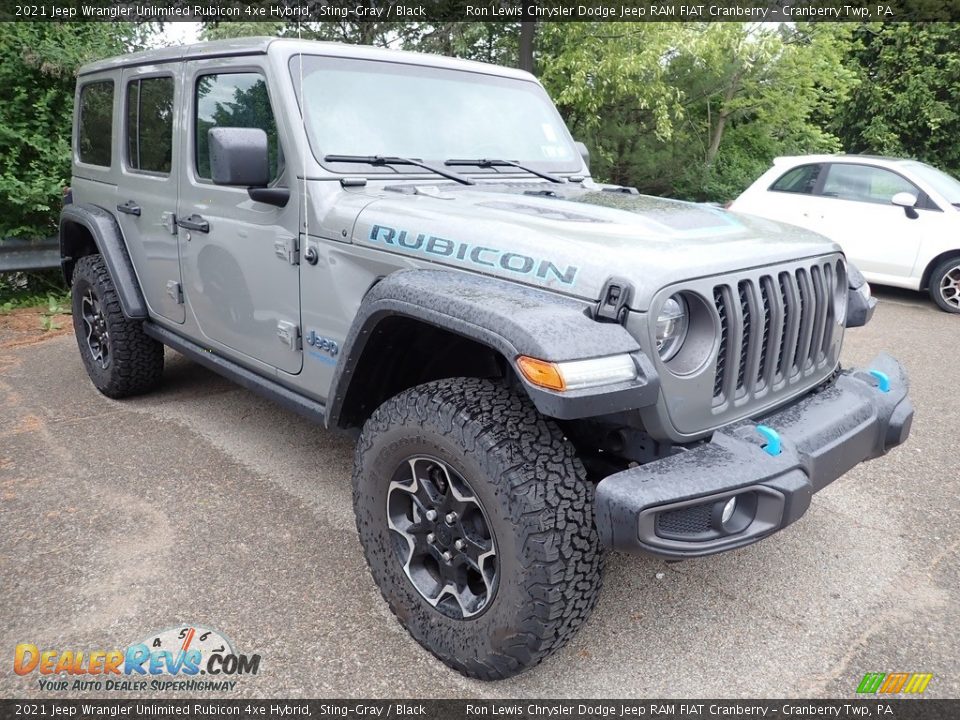 Front 3/4 View of 2021 Jeep Wrangler Unlimited Rubicon 4xe Hybrid Photo #3