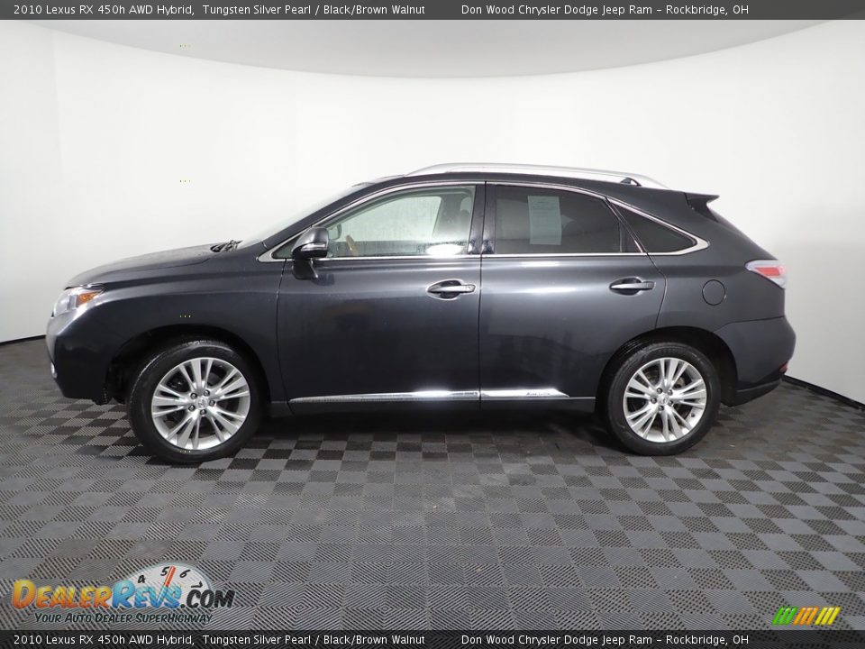 2010 Lexus RX 450h AWD Hybrid Tungsten Silver Pearl / Black/Brown Walnut Photo #9